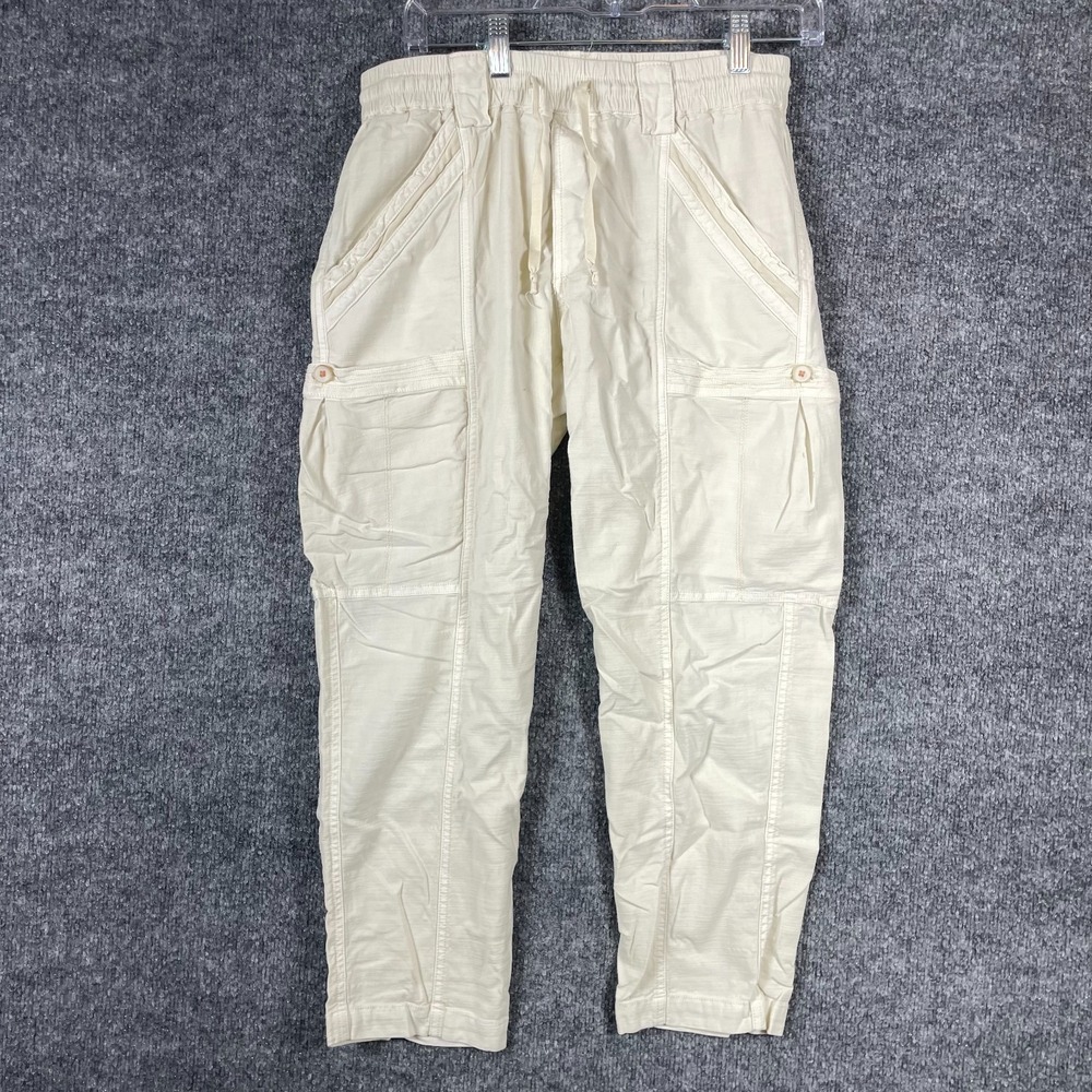 Anthropologie Ivory Cargo Capris
